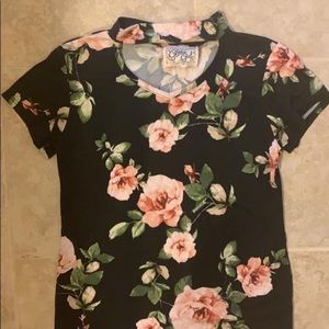 Shirt sleeve flower shirt size 14/16